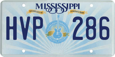 MS license plate HVP286