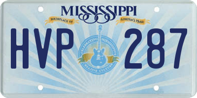 MS license plate HVP287