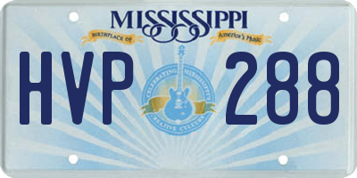 MS license plate HVP288