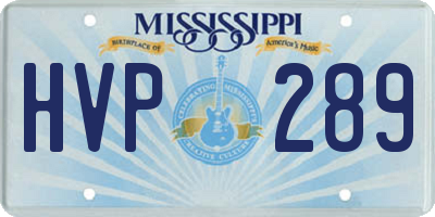 MS license plate HVP289