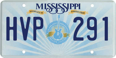 MS license plate HVP291