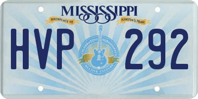 MS license plate HVP292