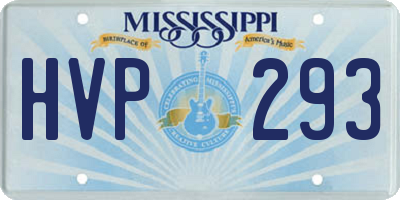 MS license plate HVP293