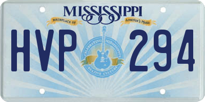 MS license plate HVP294