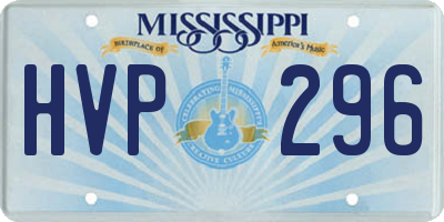 MS license plate HVP296