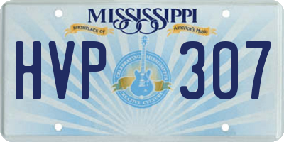 MS license plate HVP307