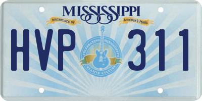 MS license plate HVP311