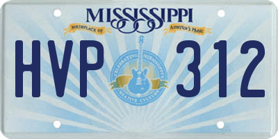 MS license plate HVP312