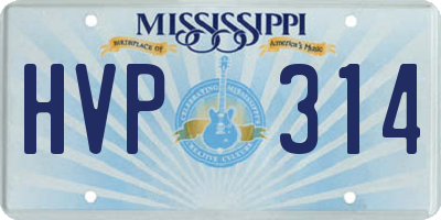 MS license plate HVP314