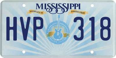 MS license plate HVP318