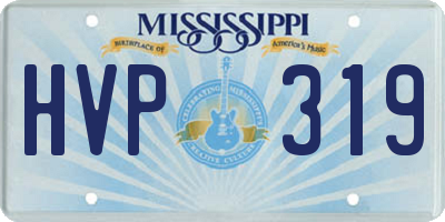 MS license plate HVP319
