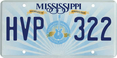 MS license plate HVP322