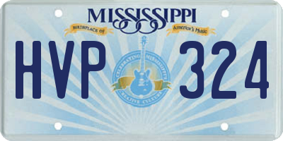 MS license plate HVP324