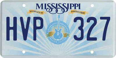MS license plate HVP327