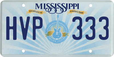 MS license plate HVP333