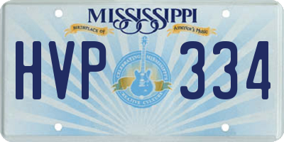 MS license plate HVP334