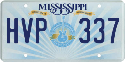 MS license plate HVP337
