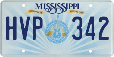 MS license plate HVP342