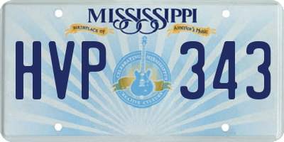 MS license plate HVP343