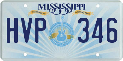 MS license plate HVP346