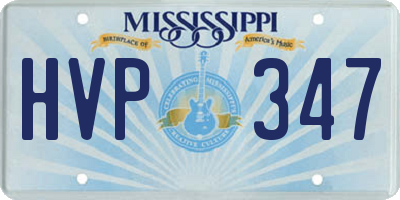 MS license plate HVP347