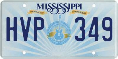 MS license plate HVP349