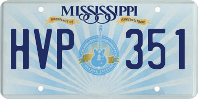 MS license plate HVP351