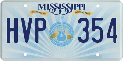 MS license plate HVP354