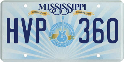 MS license plate HVP360
