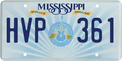 MS license plate HVP361