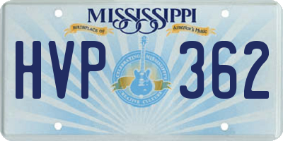 MS license plate HVP362