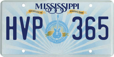 MS license plate HVP365