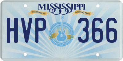 MS license plate HVP366