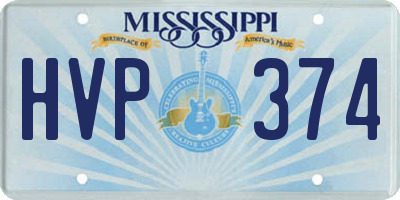 MS license plate HVP374