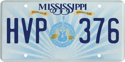 MS license plate HVP376