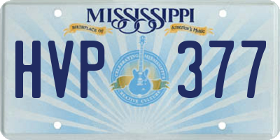 MS license plate HVP377