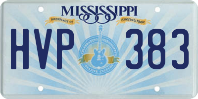MS license plate HVP383