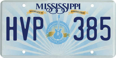 MS license plate HVP385
