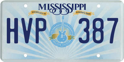 MS license plate HVP387