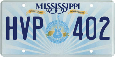 MS license plate HVP402