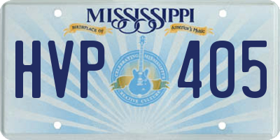 MS license plate HVP405