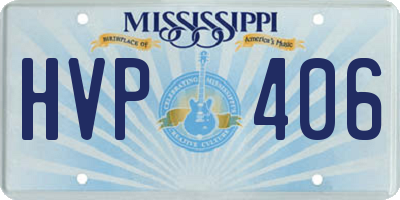 MS license plate HVP406