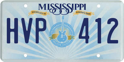 MS license plate HVP412