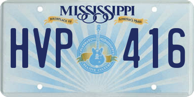 MS license plate HVP416