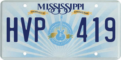 MS license plate HVP419
