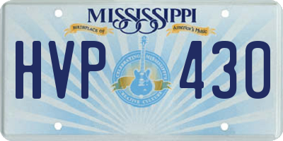 MS license plate HVP430