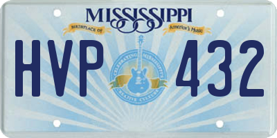 MS license plate HVP432