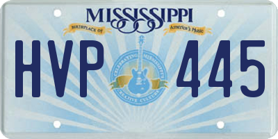 MS license plate HVP445