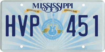 MS license plate HVP451