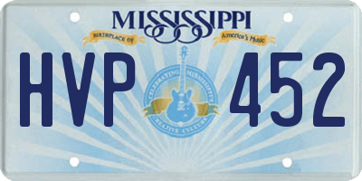 MS license plate HVP452